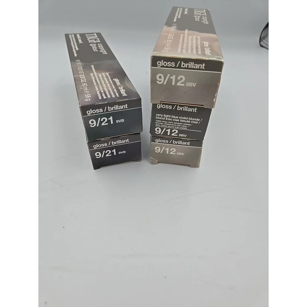 TIGI Copyright Colour 2 Oz Lot Of Five (Three 9/12 and two 9/12) Gloss/Brilliant